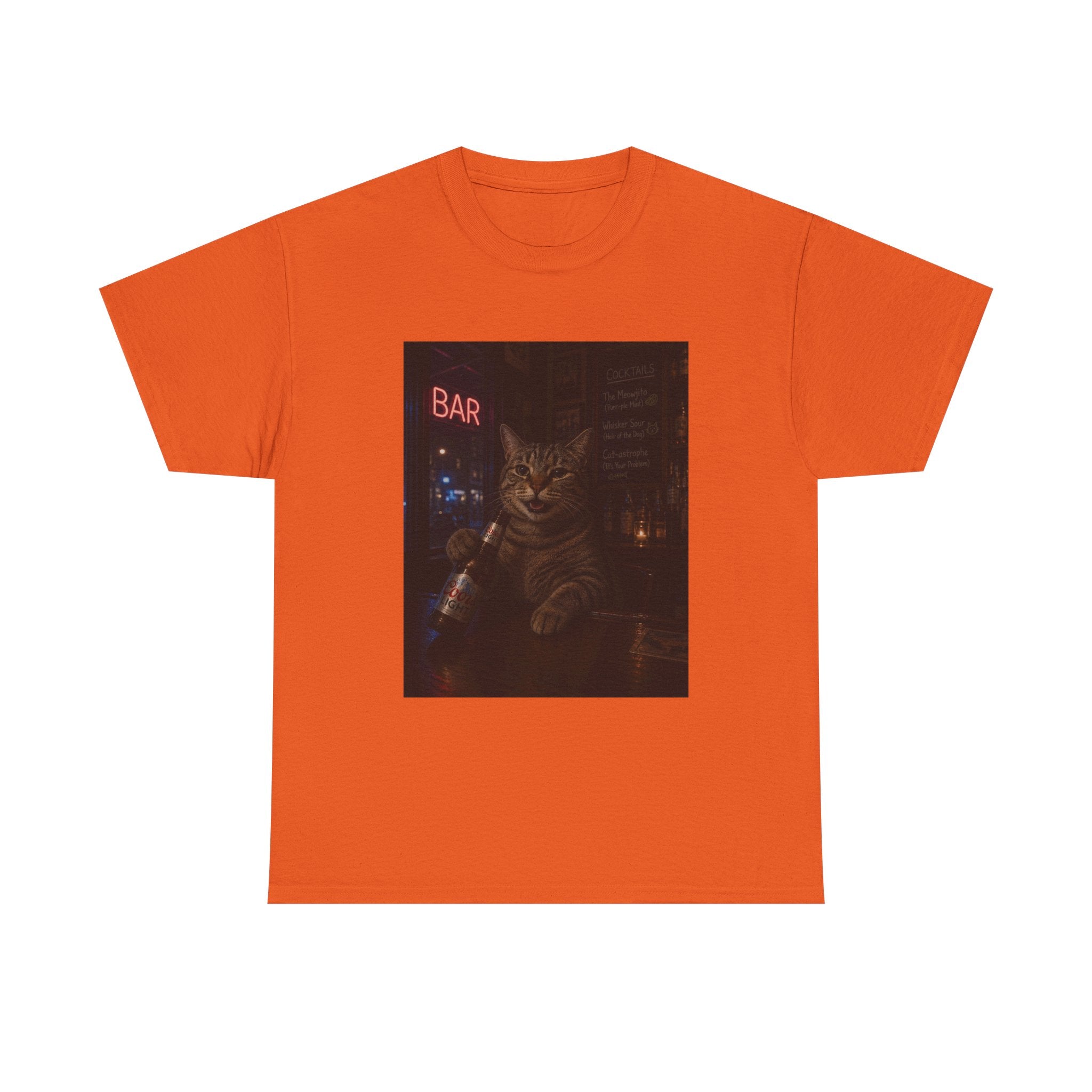 Cat Beer Shirt – Night Bar Aesthetic Graphic Unisex Tee