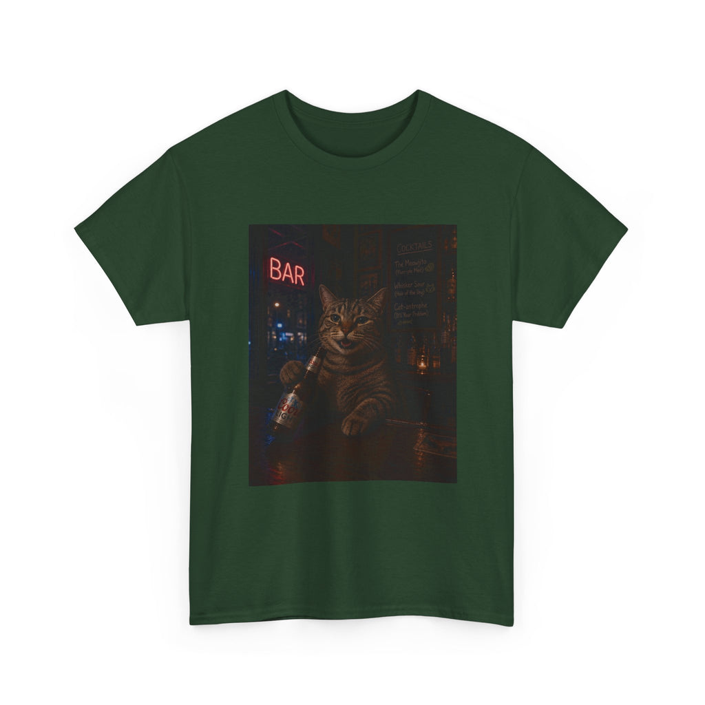 Cat Beer Shirt – Night Bar Aesthetic Graphic Unisex Tee