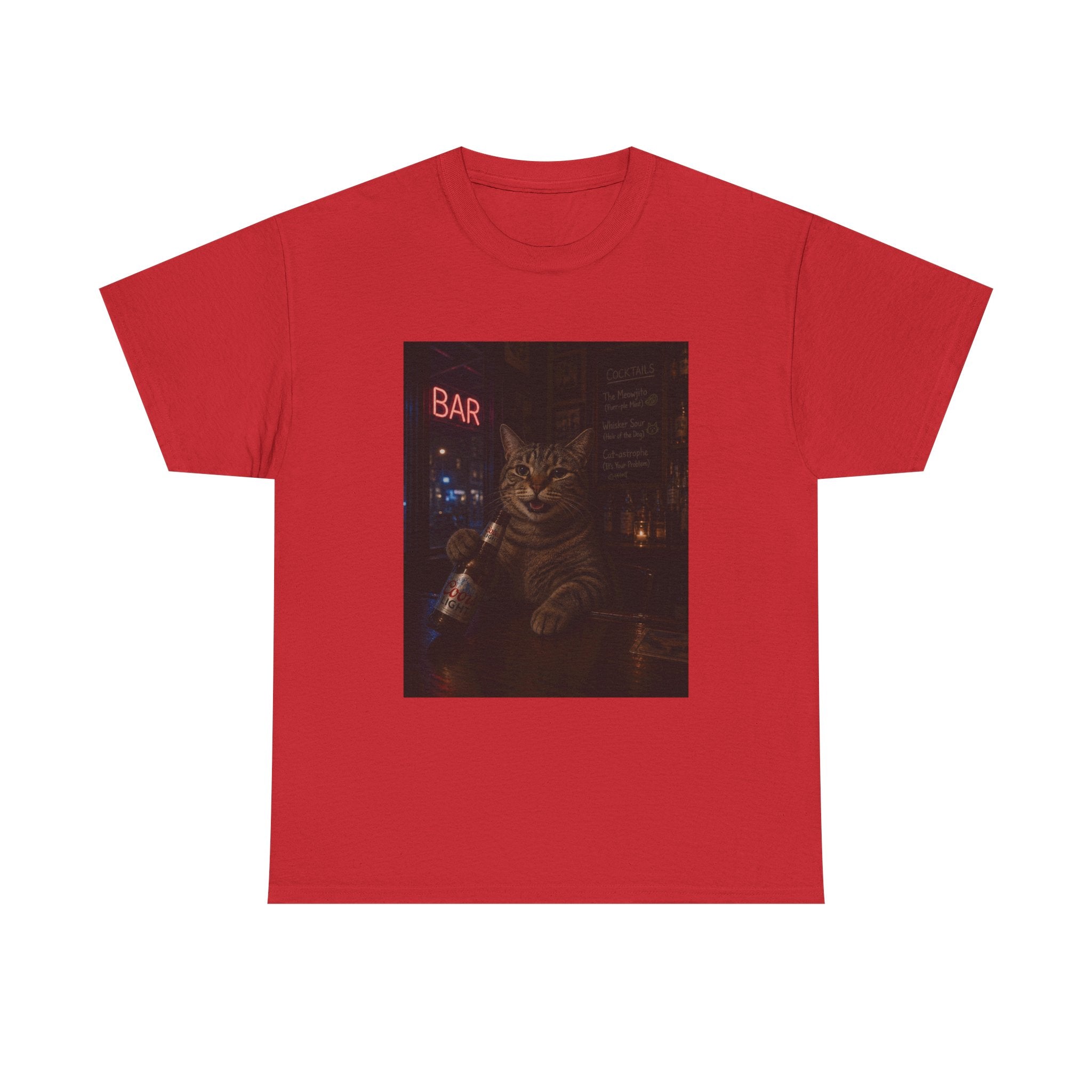 Cat Beer Shirt – Night Bar Aesthetic Graphic Unisex Tee