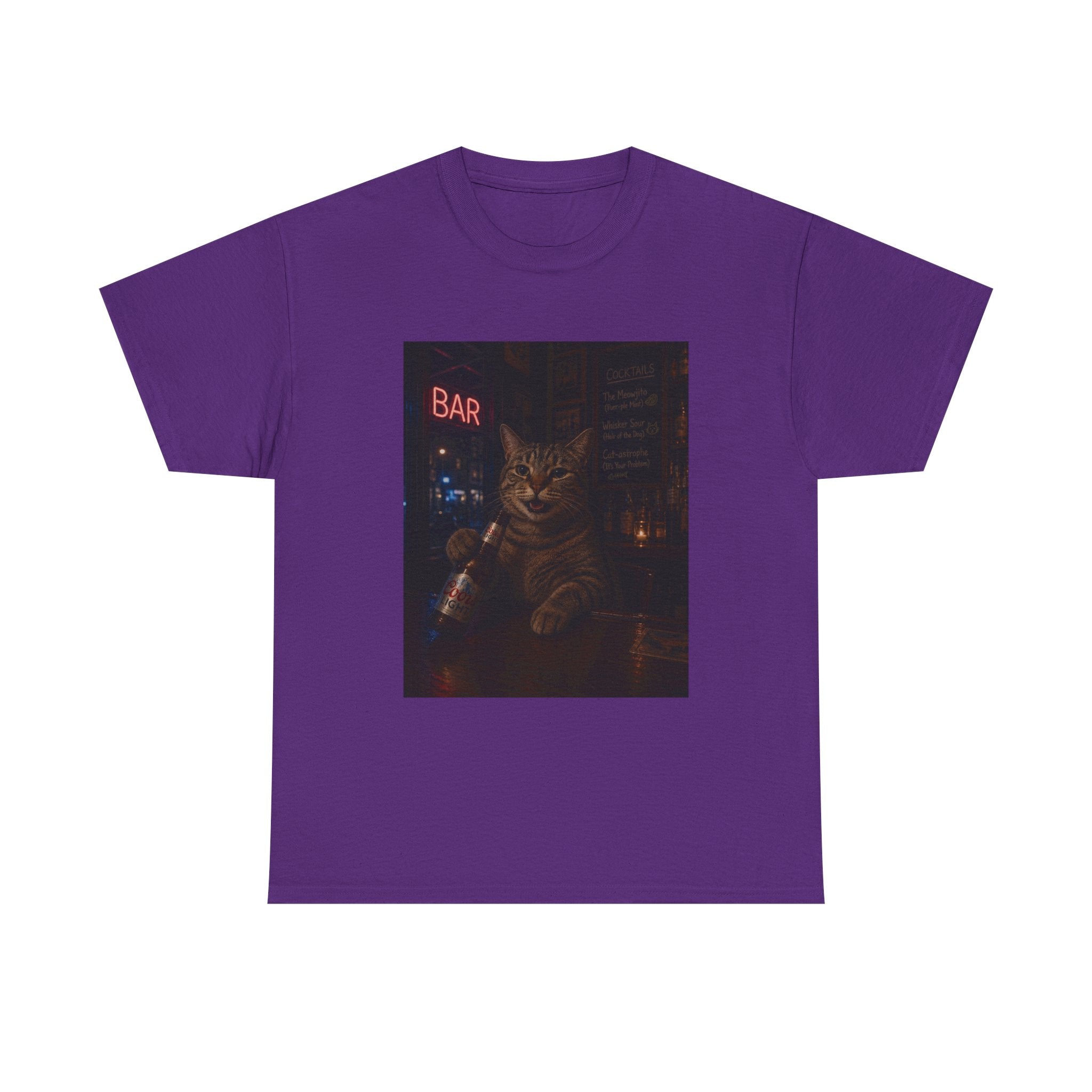 Cat Beer Shirt – Night Bar Aesthetic Graphic Unisex Tee