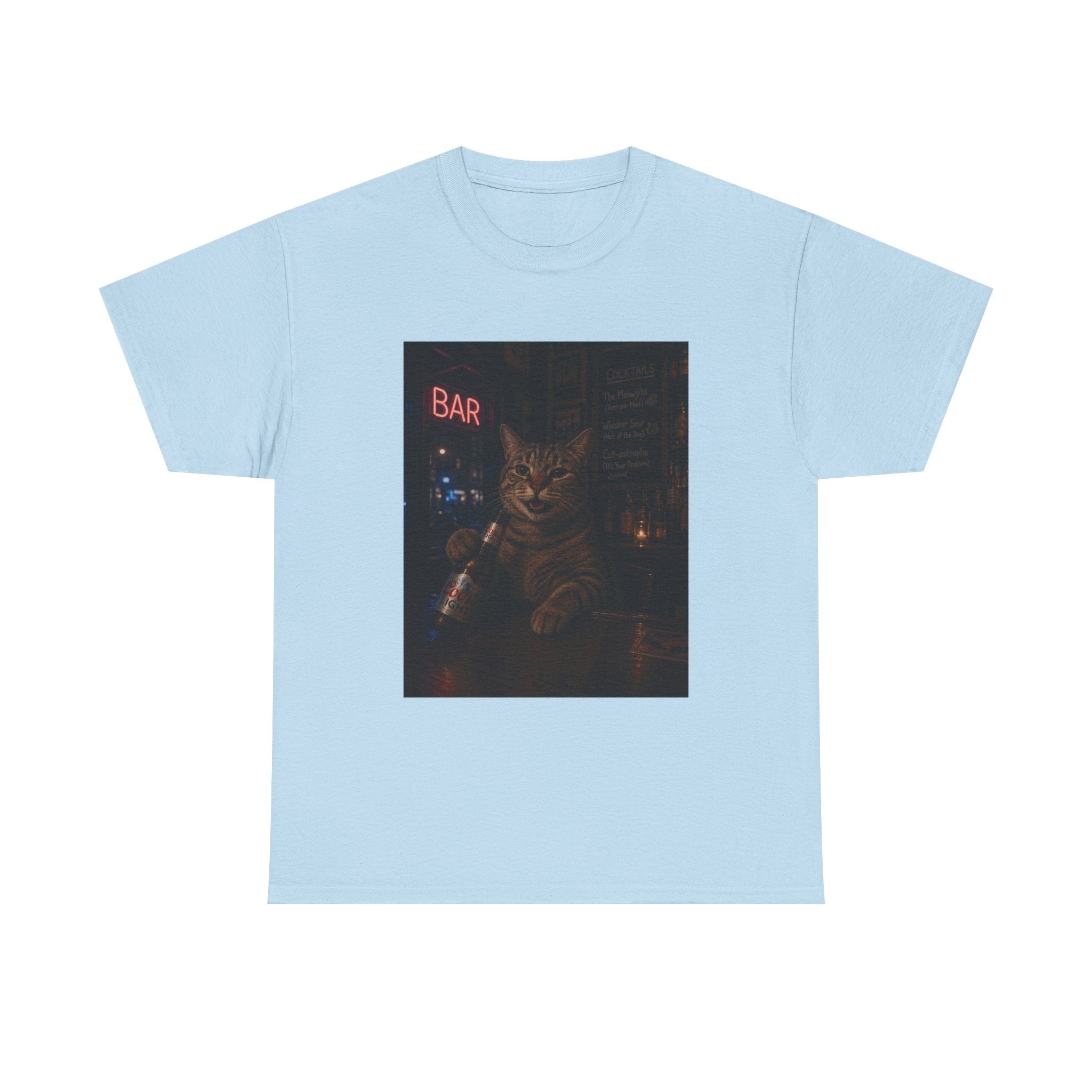 Cat Beer Shirt – Night Bar Aesthetic Graphic Unisex Tee