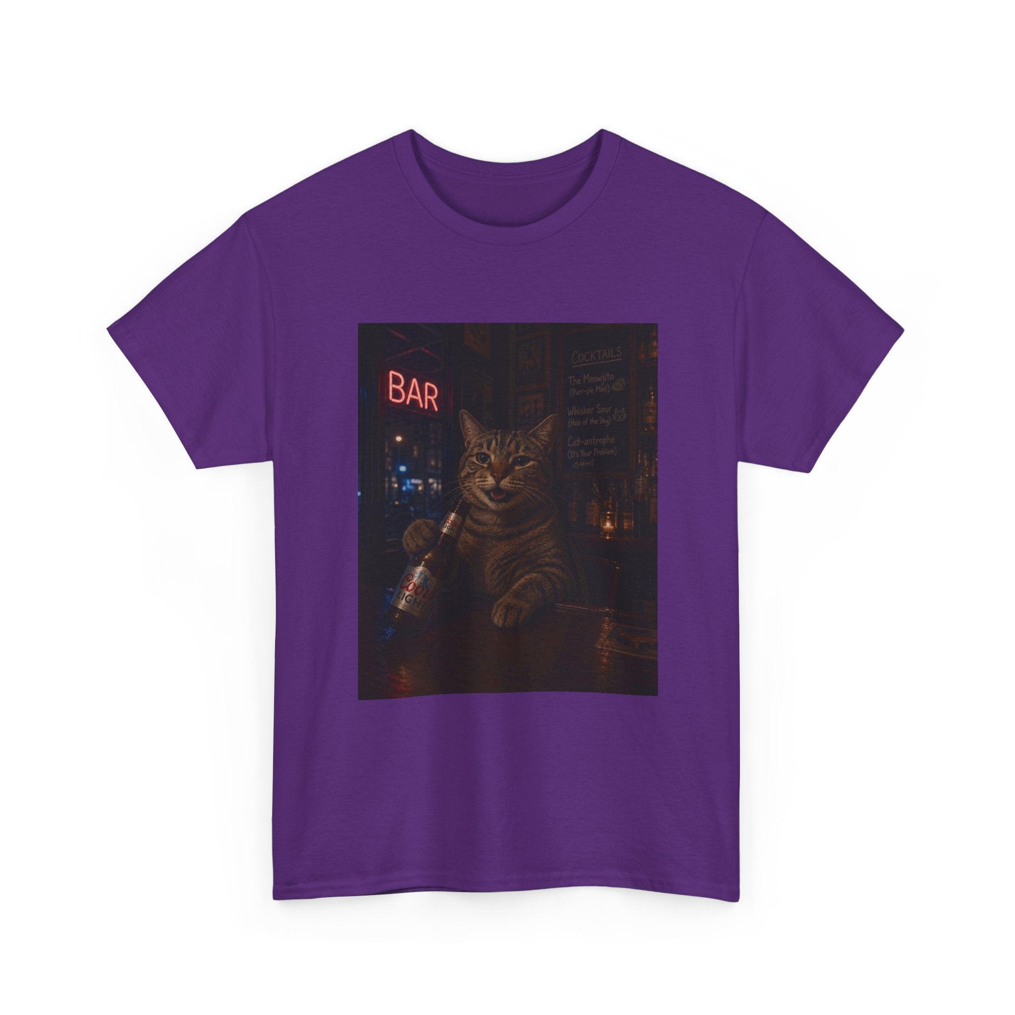 Cat Beer Shirt – Night Bar Aesthetic Graphic Unisex Tee