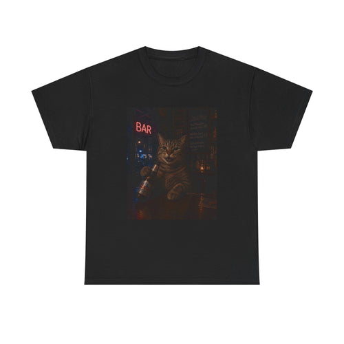 Cat Beer Shirt – Night Bar Aesthetic Graphic Unisex Tee