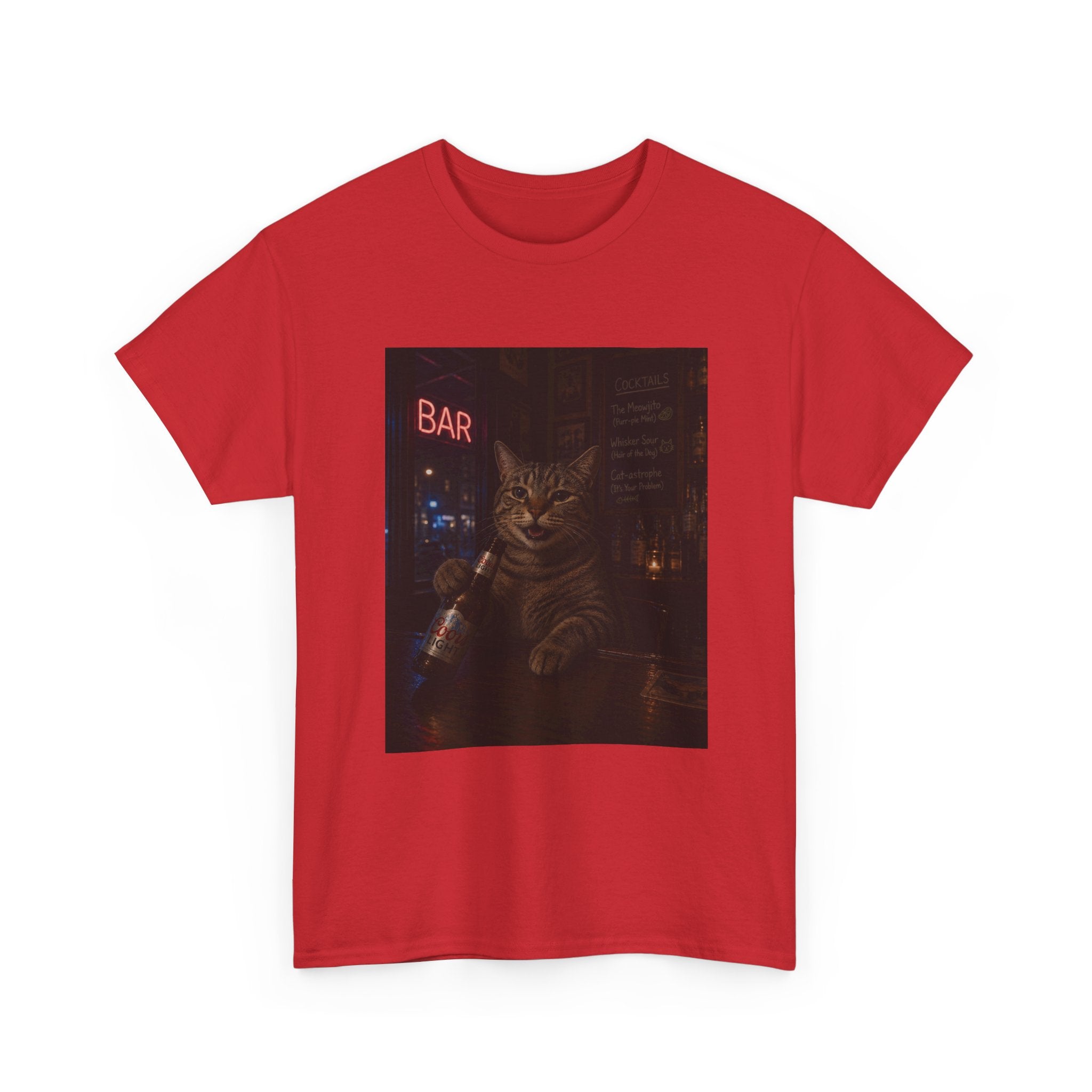 Cat Beer Shirt – Night Bar Aesthetic Graphic Unisex Tee
